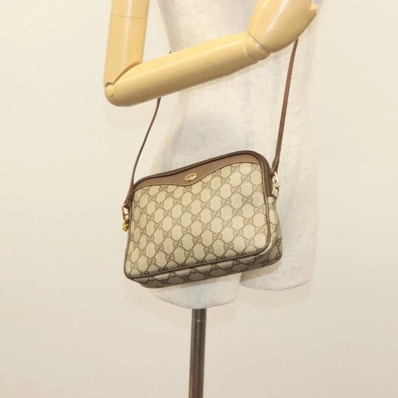 GUCCI GG Supreme Shoulder Bag PVC Beige Gold 97 02 068 Auth BA3641 - Picture 3 of 16
